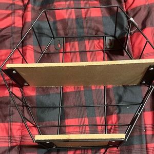 Target wood and black wire shelf